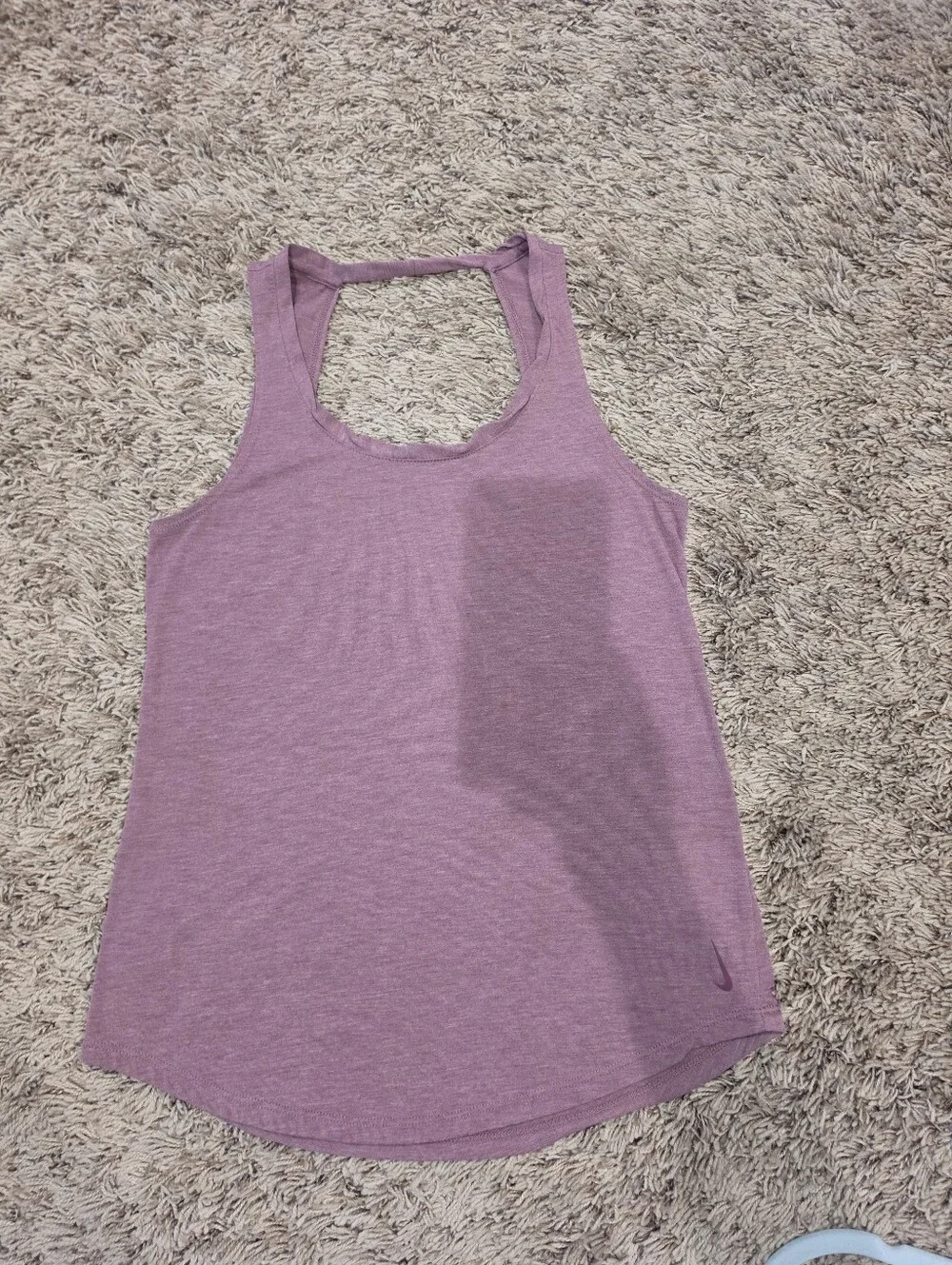 Nike Dri-FIT Women's Heathered Mauve Racerback Tank Top XS Workout Athletic